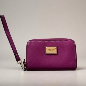 Michael Kors Plum Saffiano Leather Wristlet Wallet